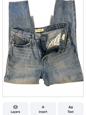 Madewell Straight Leg Jeans in Light Blue Denim